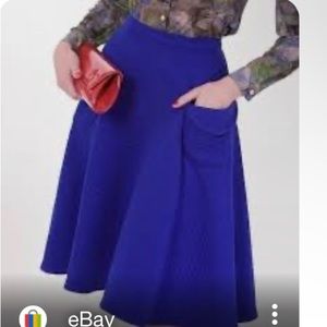 Tatyana Royal blue Bettie Page skirt with pockets